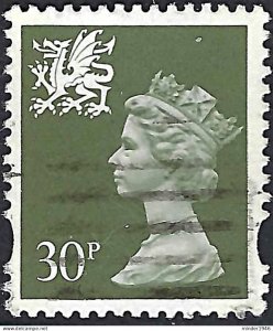 GREAT BRITAIN Wales 1993 QEII 30p Machin Deep Olive-Grey SGW75 Used