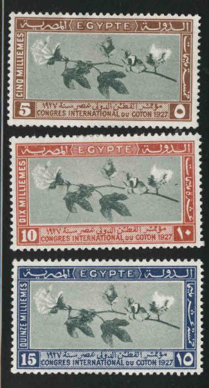 EGYPT Scott 125-127 MH* Branch of Cotton  1927 set