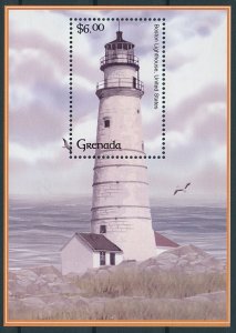 Grenada Stamps 2002 MNH Lighthouses Architecture Boston Lighthouse 1v S/S III