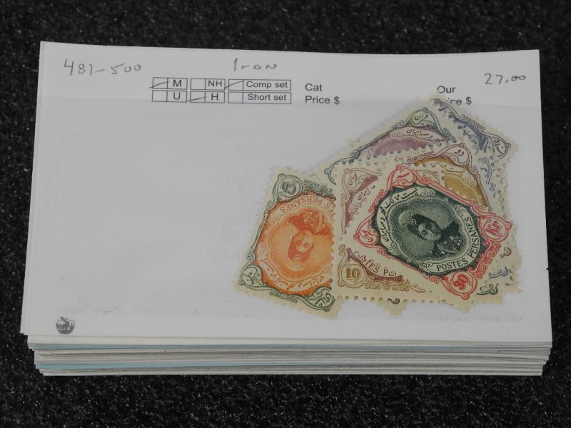 PERSIA, IRAN, Excellent assortment of mostly MINT Stamps in 360+ stock cards