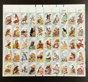  2286-2335 North American Wildlife 22 cent stamp Sheet of 50  Issued in 1987 