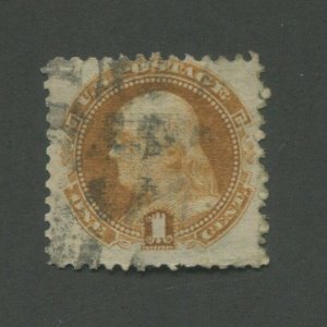 1869 United States Postage Stamp #112 Used Average Centering Fading Cancel