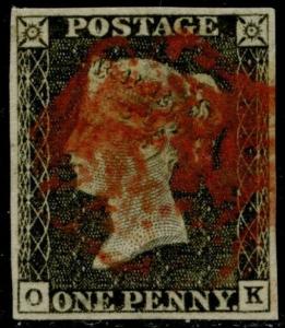 GB #1 XF USED WITH BOLD RED MALTESE CROSS CANCEL BQ2021