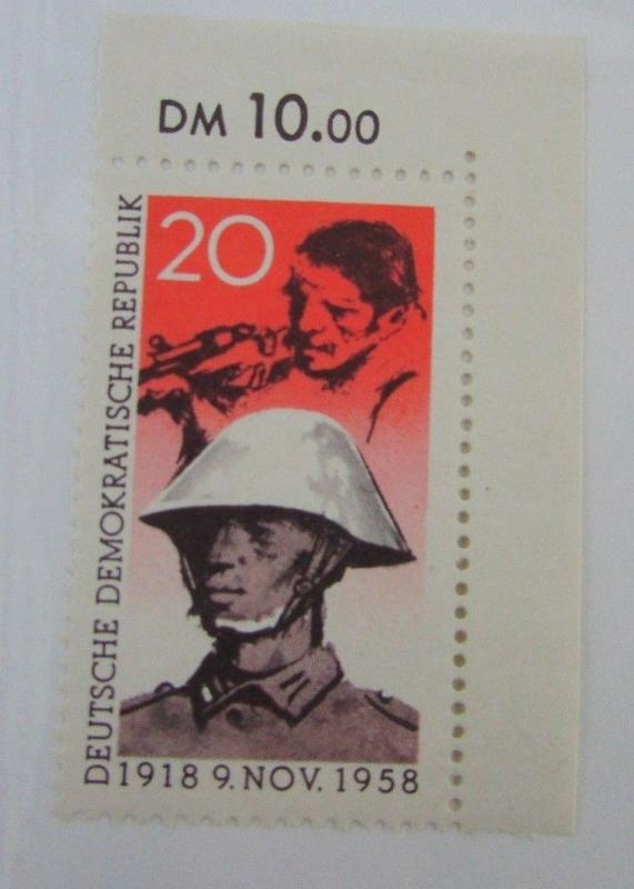 1958 Germany DDR SC #416 SOLDIER & WORKER MNH stamp