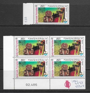 Fr. Polynesia 366, 403  MNH sets x 5-10 ea.,. vf see desc. 2020 CV$35.00