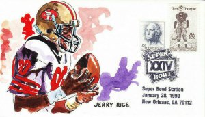 Wild Horse Hand Painted Football NFL Super Bowl XXIV Jerry Rice SF 49ers 1990