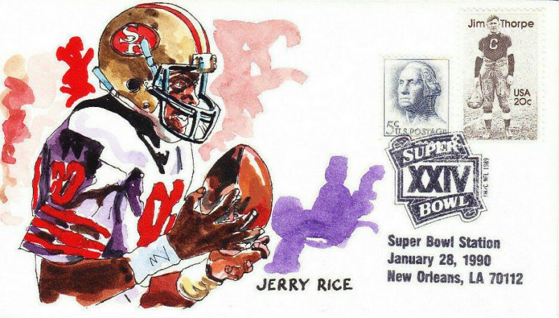 Wild Horse Hand Painted Football NFL Super Bowl XXIV Jerry Rice SF