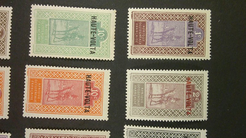 Burkina Faso/Upper Volta 1920-1928 OVPTS. Scott# 1-28 Mint CPL VF-XF Hinged/Rems
