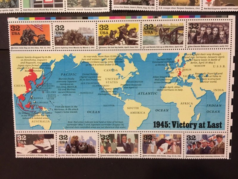 US, 2559, 2697, 2765, 2838, 2981, WW2 FULL SET, MINT NH