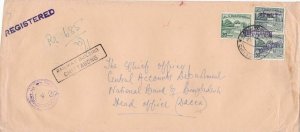 bangladesh overprints on pakistan early stamps cover ref 12817