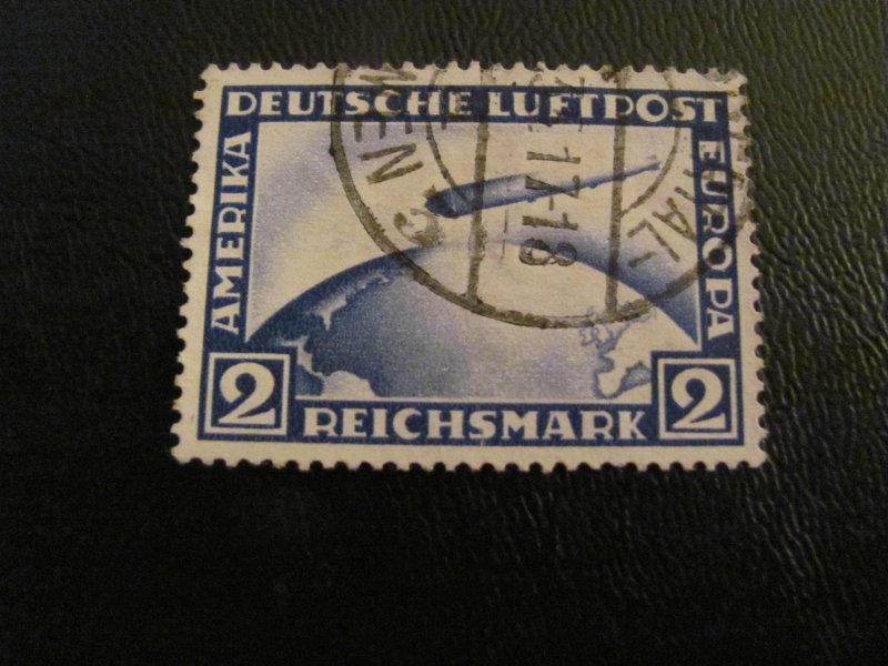 GERMANY 1931 USED SC# C36 1 MARK ZEPPELIN  NICE CANCEL (113)