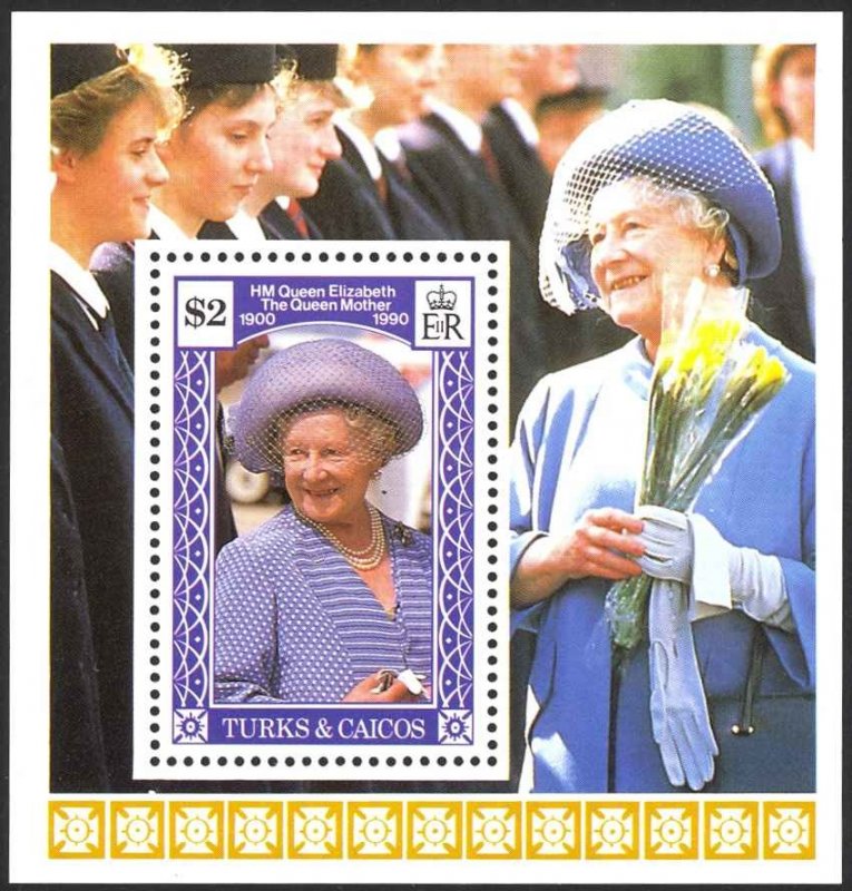 Turks & Caicos Islands Sc# 858 MNH 1990 $2.00 Queen Mother, 90th Birthday