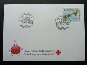 Luxembourg Blood Donors 2006 Health Red Cross Hand Medical (stamp FDC)