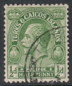 Turks Caicos Scott 45 - SG163, 1922 George V 1/2d used