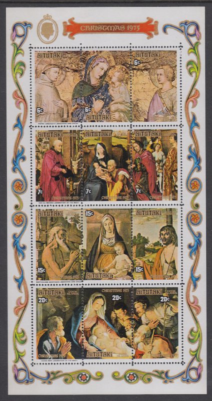 Aitutaki 120d Christmas Souvenir Sheet MNH VF