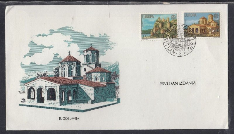 Yugoslavia Scott 1371-2 FDC - 1978 Europa Issue
