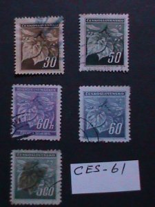​CZECHOSLOVAKIA 1945 SC#256A LINDEN LEAVES & BUDS  USED STAMPS- 78 YEARS OLD