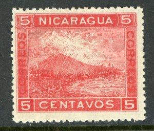 Nicaragua 1902 Momotombo 5¢ Carmine Lithographed Issue Scott #160 Mint Y792⭐☀⭐☀⭐