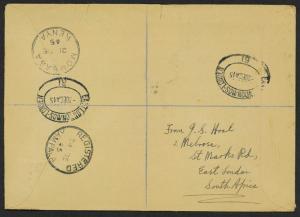 South Africa 1945 Sc#100-102 WWII Victory Registered FDC
