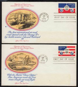 1976 International Airmail Sc C89-90 Fleetwood cachets set of 2