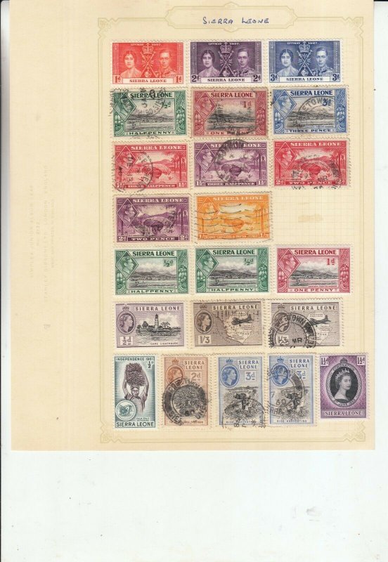 SIERRA LEONE  2 ALBUM PAGES OF MINT/USED VALUES/SETS