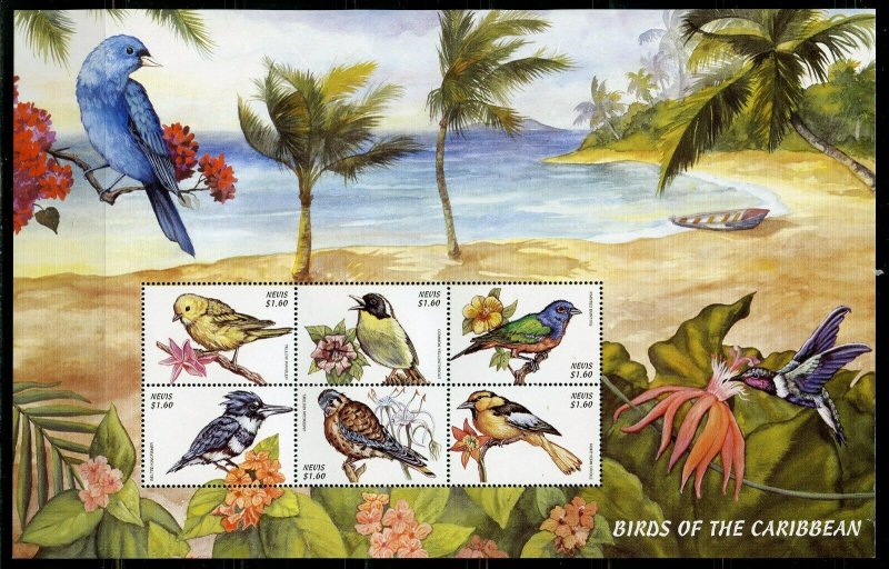 NEVIS BIRDS OF THE CARIBBEAN SHEET  MINT NH   