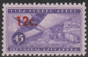 1960 Cuba Stamps Sc C204 Airplane and Coast Surcharged MNH