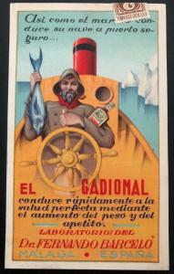 1920s Malaga Spain Advertising El Gadional Postcard Cover To Madrid