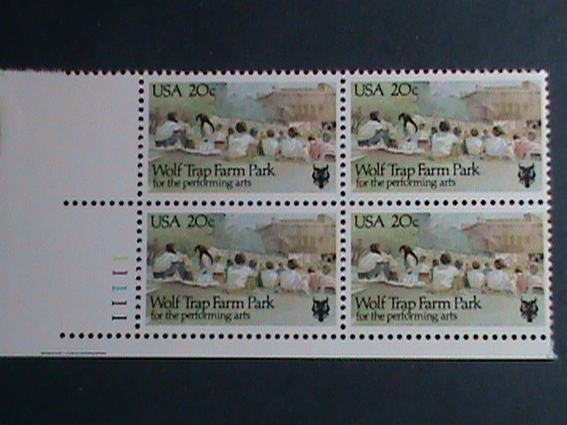 ​UNITED STATES -1982 SC#2018  WOLF TRAP FARM PARK -MNH PLATE BLOCK OF 4 VF