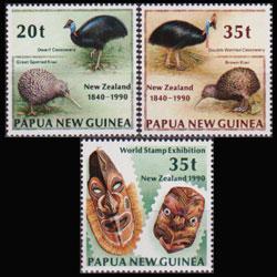 PAPUA NEW GUINEA 1990 - Scott# 739-41 Waitangi Treaty Set of 3 NH