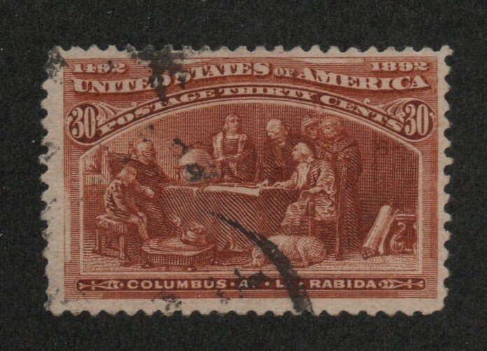 United States Scott 239 30-cent Columbian Exposition used Fine+ sp 2021 cv $90