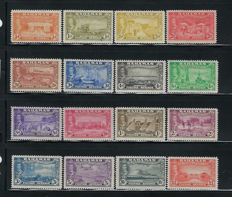 BAHAMAS SCOTT #132-47 1948 GEORGE VI COMPLETE SET- MINT EXTRA LIGHT HINGED