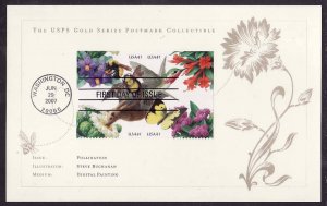 USA-Sc#4153-6- id12-Gold Series Postmark Collection FDC-Birds-Pollination-2007-