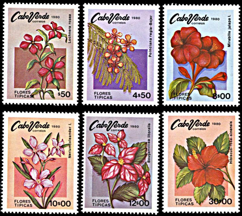 Cape Verde 416-421, MNH, Flowers