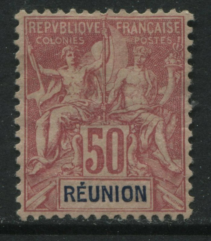 Reunion 1892 carmine on rose 50 centimes mint o.g.