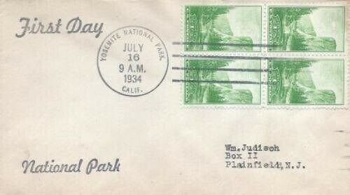 740 1c YOSEMITE NAT'L PARK - Unknown rubber stamp cachet