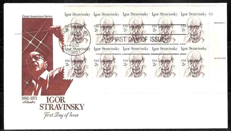 U.S. 1845 Igor Stravinsky FDC (Artmaster)