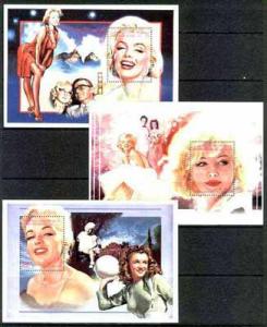 Sahara Republic 1996 Marilyn Monroe set of three perf min...
