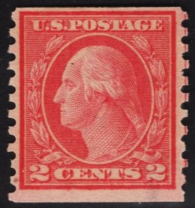 US #454 2c Red Washington Coil Type II MINT HINGED SCV $70