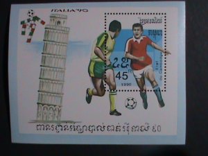 CAMBODIA-1990- WORLD CUP SOCCER-ITALIA'90 MNH S/S-VF- WE SHIP TO WORLD WIDE