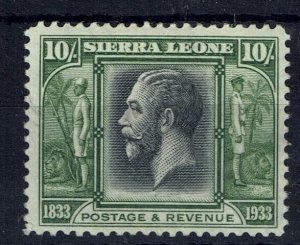 SIERRA LEONE SG179 1933 WILBERFORCE 10/= BLACK & SAGE GREEN MTD MINT (d)