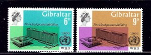 Gibraltar 180-81 MNH 1966 World Health Org (ap1454)