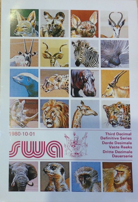 SOUTH WEST AFRICA 1980 DEFINITIVES FIRST DAY FOLDER...
