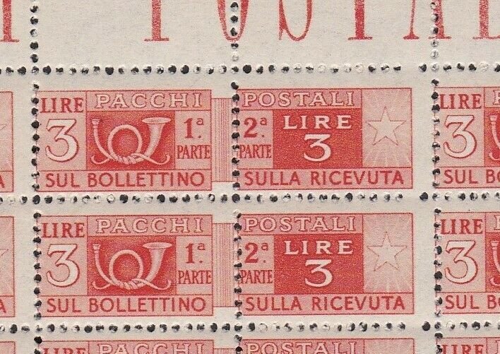 italy  1946 mint never hinged parcel post  stamps block ref r13032