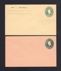 U312+U313, UPSS #1032-12 & 1034-12 Mint Envelopes, CAP on 2 Varieties, $60.00