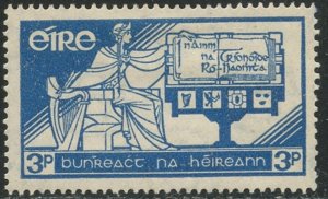 IRELAND Sc#100 1937 3p Constitution Day Single OG Mint Hinged