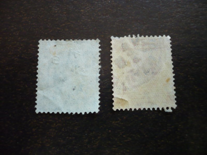 Stamps - Hong Kong - Scott# 130, 133 - Used Partial Set of 2 Stamps