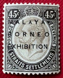 MALAYA-BORNEO EXHIBITION MBE opt STRAITS KGV 45c Small 2nd A MLH SG#246d M5381