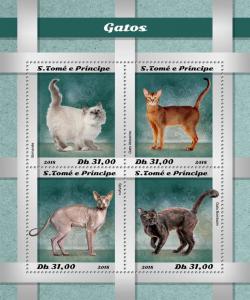 Z08 ST18509a Sao Tome and Principe 2018 Cats MNH ** Postfrisch