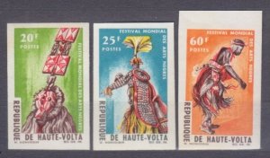 1966 Upper Volta 182b-184b Culture and folklore  10,00 €